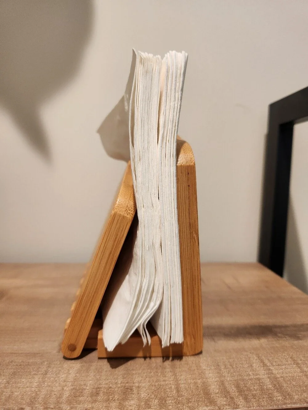 Bamboo Napkin Holder - Natural Wood Tone
